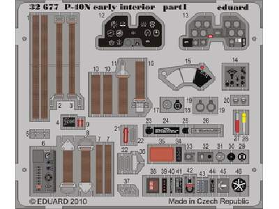  P-40N early interior S. A. 1/32 - Hasegawa - blaszki - zdjęcie 1