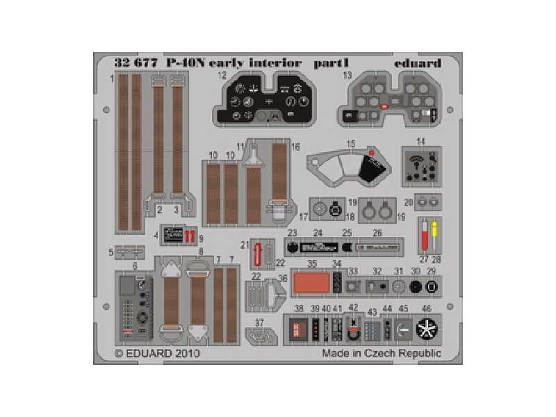 P-40N early interior S. A. 1/32 - Hasegawa - blaszki - zdjęcie 1 P-40N early interior S. A. 1/32 - Hasegawa - blaszki - zdjęcie 1