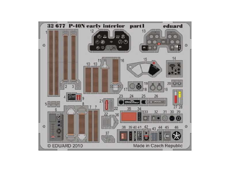  P-40N early interior S. A. 1/32 - Hasegawa - blaszki - zdjęcie 1