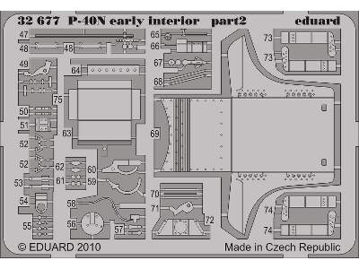  P-40N early interior S. A. 1/32 - Hasegawa - blaszki - zdjęcie 3