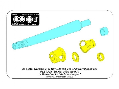 Lufa leFH 18/1 (Sf) 10,5 cm  L/28 do niemieckich dział samobierznych Pz.Sfl.IVb  - zdjęcie 16