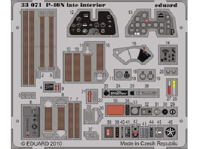  P-40N late interior S. A. 1/32 - Hasegawa - blaszki - zdjęcie 1