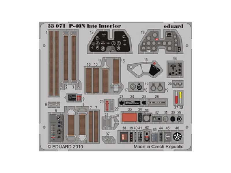  P-40N late interior S. A. 1/32 - Hasegawa - blaszki - zdjęcie 1