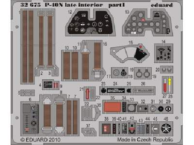  P-40N late interior S. A. 1/32 - Hasegawa - blaszki - zdjęcie 1