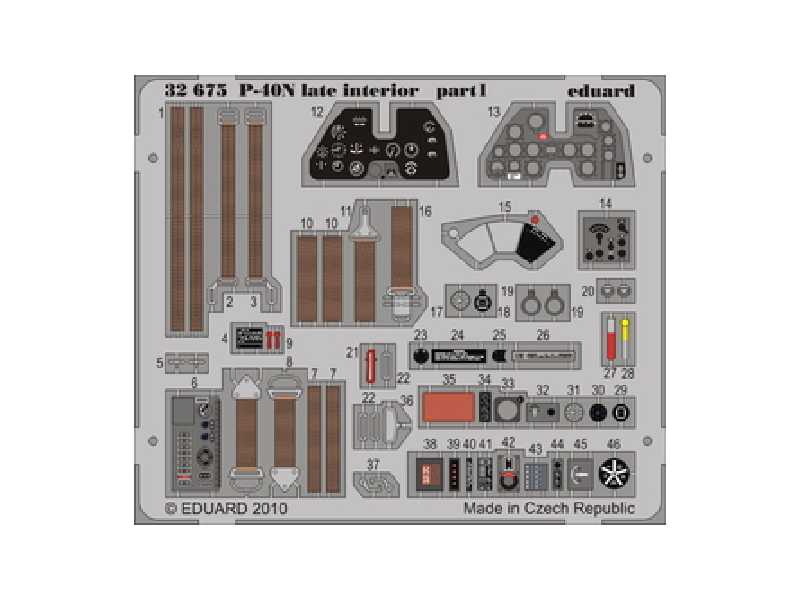  P-40N late interior S. A. 1/32 - Hasegawa - blaszki - zdjęcie 1