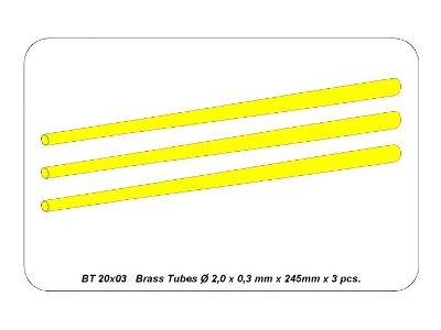 Rurki mosiężne Fi 2,0x0,3mm długość 250mm x 3 szt. - zdjęcie 5