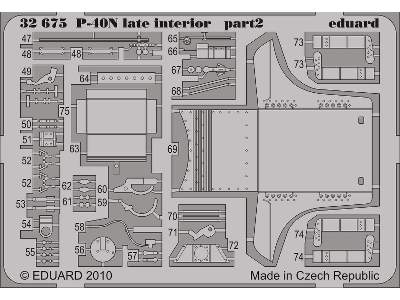  P-40N late interior S. A. 1/32 - Hasegawa - blaszki - zdjęcie 3