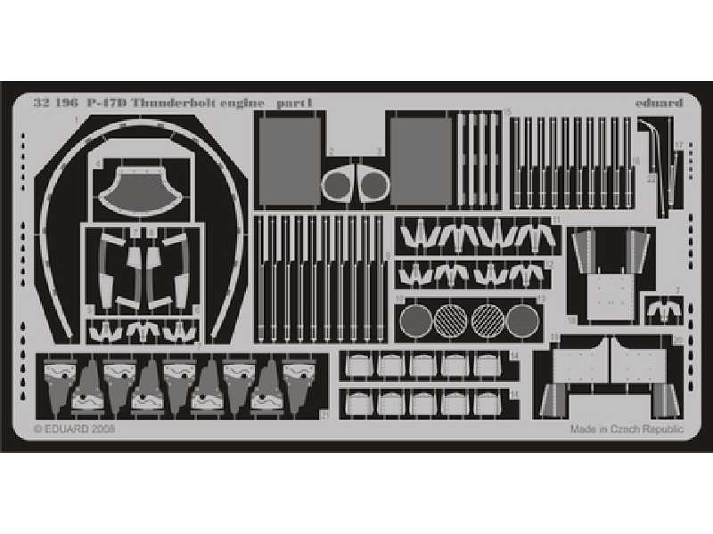  P-47D T engine 1/32 - Trumpeter - blaszki - zdjęcie 1