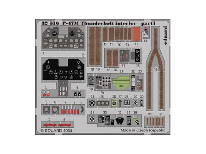 P-47M interior S. A. 1/32 - Hasegawa - blaszki - zdjęcie 1 P-47M interior S. A. 1/32 - Hasegawa - blaszki - zdjęcie 1