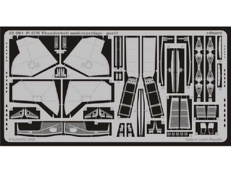 P-47M undercarriage 1/32 - Hasegawa - blaszki - zdjęcie 1 P-47M undercarriage 1/32 - Hasegawa - blaszki - zdjęcie 1