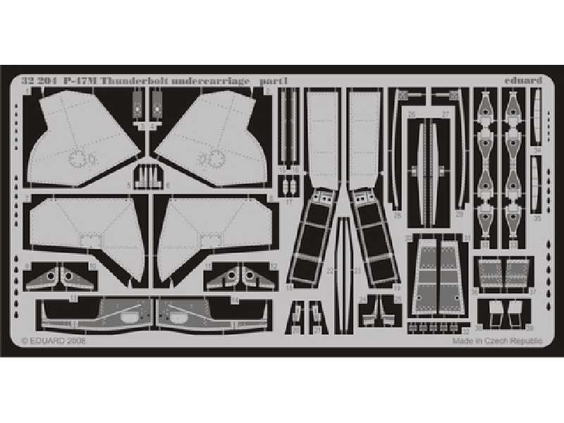  P-47M undercarriage 1/32 - Hasegawa - blaszki - zdjęcie 1