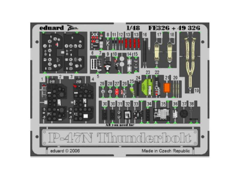 P-47N 1/48 - Academy Minicraft - blaszki - zdjęcie 1 P-47N 1/48 - Academy Minicraft - blaszki - zdjęcie 1