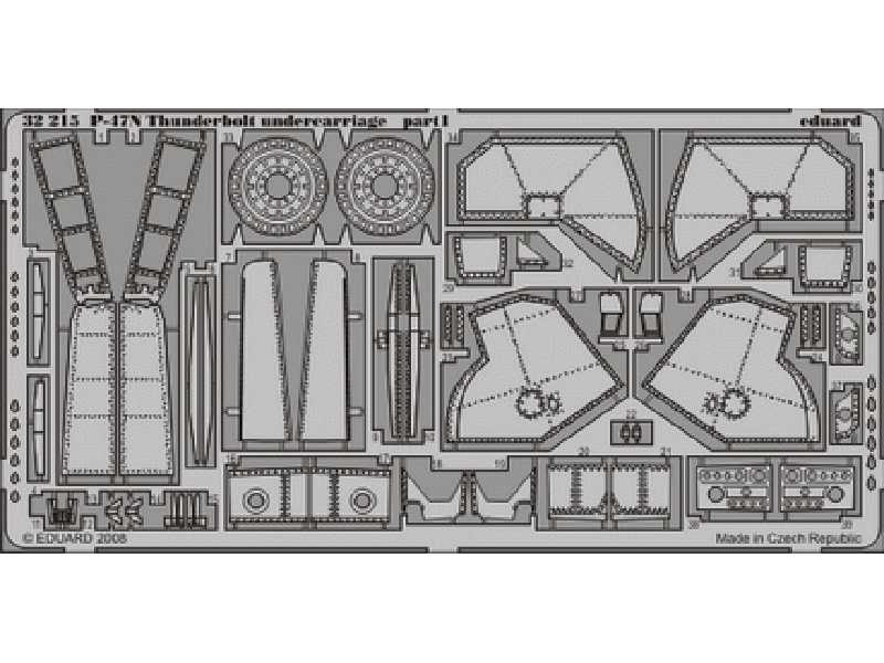 P-47N undercarriage 1/32 - Trumpeter - blaszki - zdjęcie 1 P-47N undercarriage 1/32 - Trumpeter - blaszki - zdjęcie 1