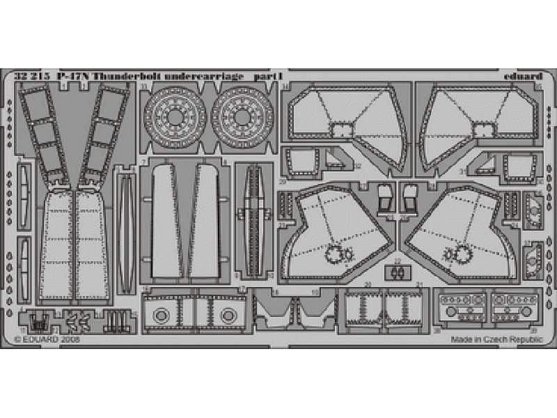  P-47N undercarriage 1/32 - Trumpeter - blaszki - zdjęcie 1