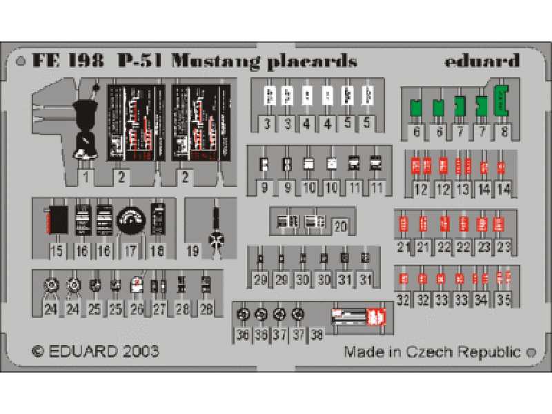 P-51 placards 1/48 - blaszki - zdjęcie 1 P-51 placards 1/48 - blaszki - zdjęcie 1