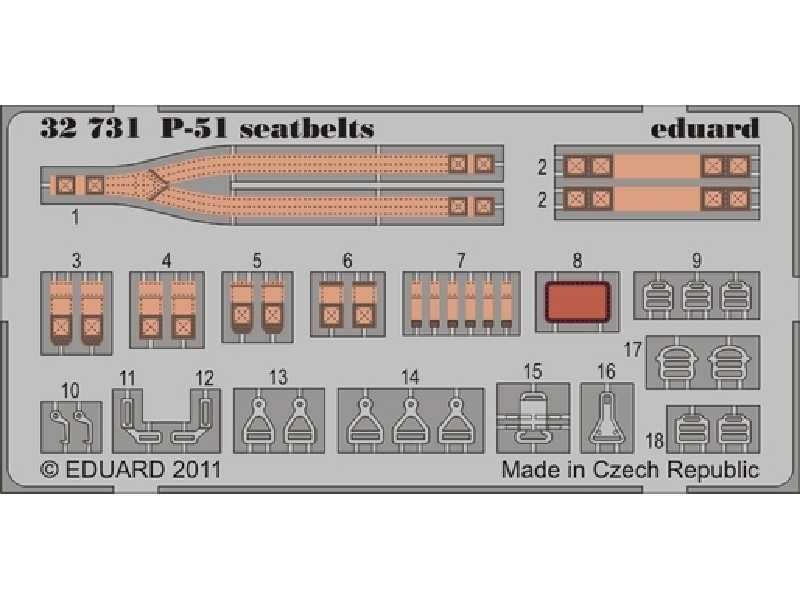 P-51 Seatbelts 1/32 - Tamiya - blaszki - zdjęcie 1 P-51 Seatbelts 1/32 - Tamiya - blaszki - zdjęcie 1