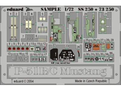  P-51B/ C 1/72 - Academy Minicraft - blaszki - zdjęcie 1