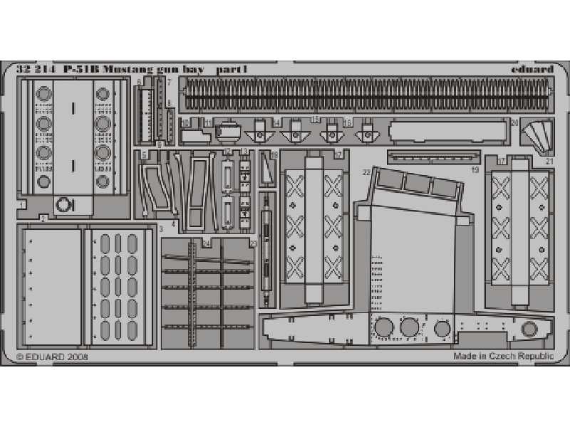 P-51B gun bay 1/32 - Trumpeter - blaszki - zdjęcie 1 P-51B gun bay 1/32 - Trumpeter - blaszki - zdjęcie 1