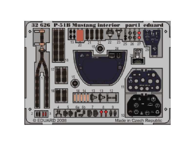P-51B interior S. A. 1/32 - Trumpeter - blaszki - zdjęcie 1 P-51B interior S. A. 1/32 - Trumpeter - blaszki - zdjęcie 1