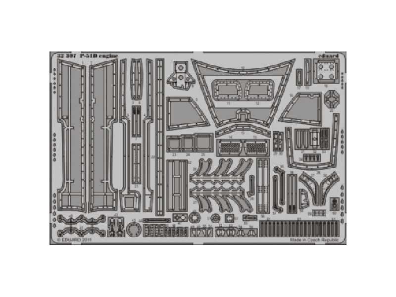 P-51D engine 1/32 - Tamiya - blaszki - zdjęcie 1 P-51D engine 1/32 - Tamiya - blaszki - zdjęcie 1
