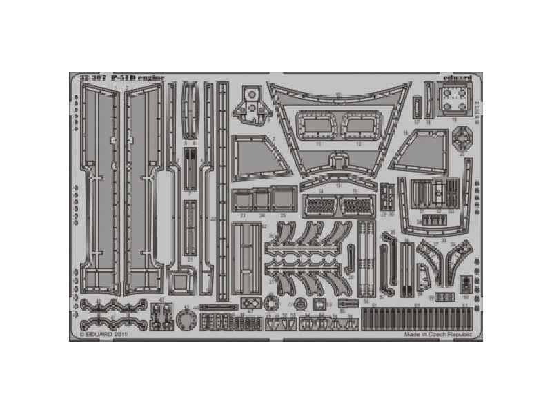  P-51D engine 1/32 - Tamiya - blaszki - zdjęcie 1