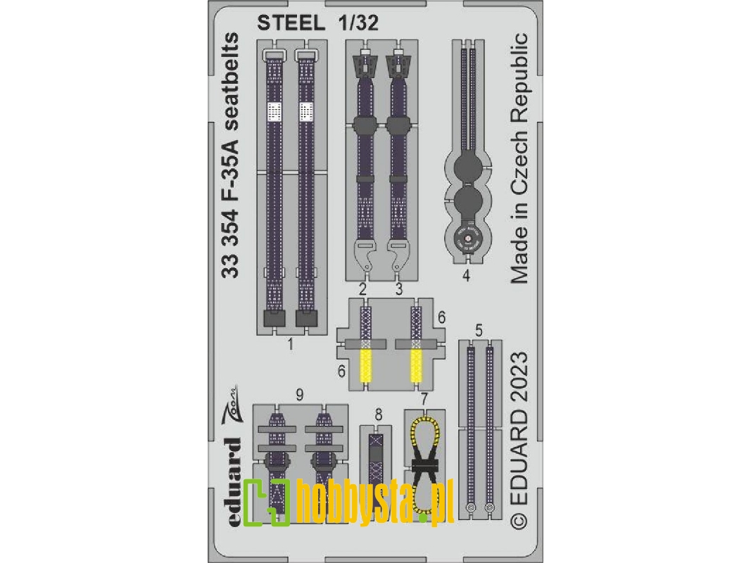 F-35A seatbelts STEEL 1/32 - TRUMPETER - zdjęcie 1