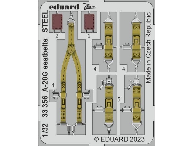 A-20G seatbelts STEEL 1/32 - HONG KONG MODELS - zdjęcie 1