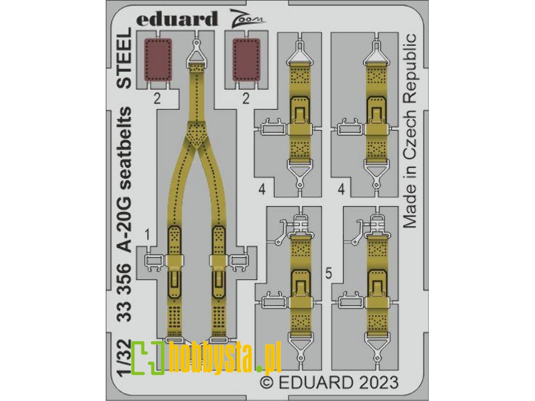 A-20G seatbelts STEEL 1/32 - HONG KONG MODELS - zdjęcie 1 A-20G seatbelts STEEL 1/32 - HONG KONG MODELS - zdjęcie 1