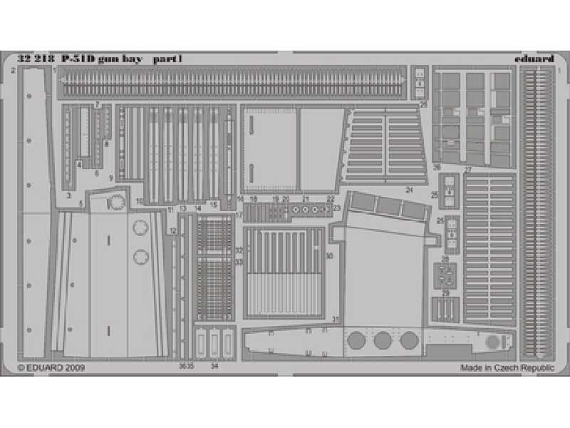  P-51D gun bay 1/32 - Trumpeter - blaszki - zdjęcie 1