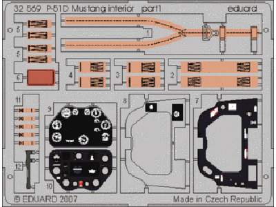  P-51D interior 1/32 - Dragon - blaszki - zdjęcie 1