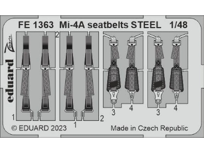 Mi-4A seatbelts STEEL 1/48 - TRUMPETER - zdjęcie 1