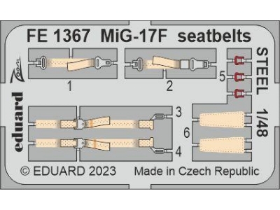 MiG-17F seatbelts STEEL 1/48 - AMMO - zdjęcie 1