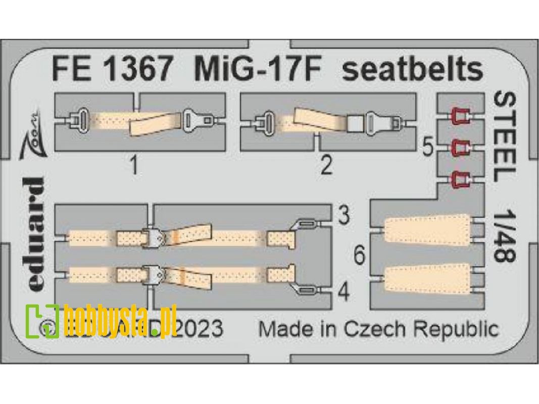 MiG-17F seatbelts STEEL 1/48 - AMMO - zdjęcie 1