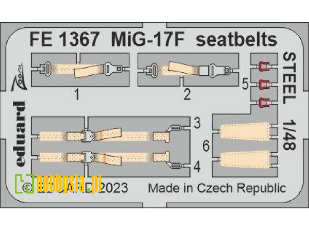 MiG-17F seatbelts STEEL 1/48 - AMMO - zdjęcie 1 MiG-17F seatbelts STEEL 1/48 - AMMO - zdjęcie 1