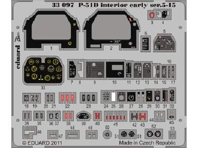  P-51D Interior early ser.5-15 S. A. 1/32 - Tamiya - blaszki - zdjęcie 1