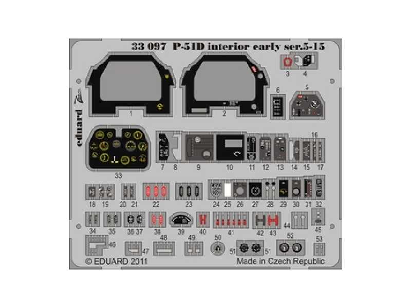  P-51D Interior early ser.5-15 S. A. 1/32 - Tamiya - blaszki - zdjęcie 1