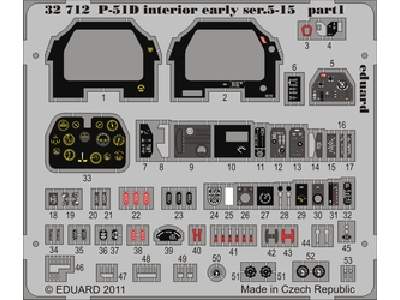  P-51D interior early ser.5-15 S. A. 1/32 - Tamiya - blaszki - zdjęcie 1