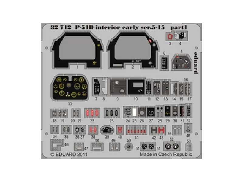 P-51D interior early ser.5-15 S. A. 1/32 - Tamiya - blaszki - zdjęcie 1 P-51D interior early ser.5-15 S. A. 1/32 - Tamiya - blaszki - zdjęcie 1