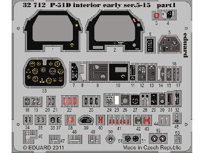  P-51D interior early ser.5-15 S. A. 1/32 - Tamiya - blaszki - zdjęcie 2