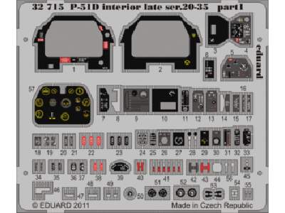  P-51D interior late ser.20-35 S. A. 1/32 - Tamiya - blaszki - zdjęcie 1