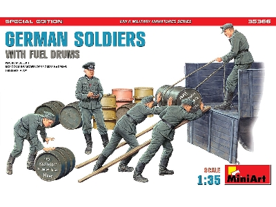 German Soldiers With Fuel Drums. Special Edition - zdjęcie 1