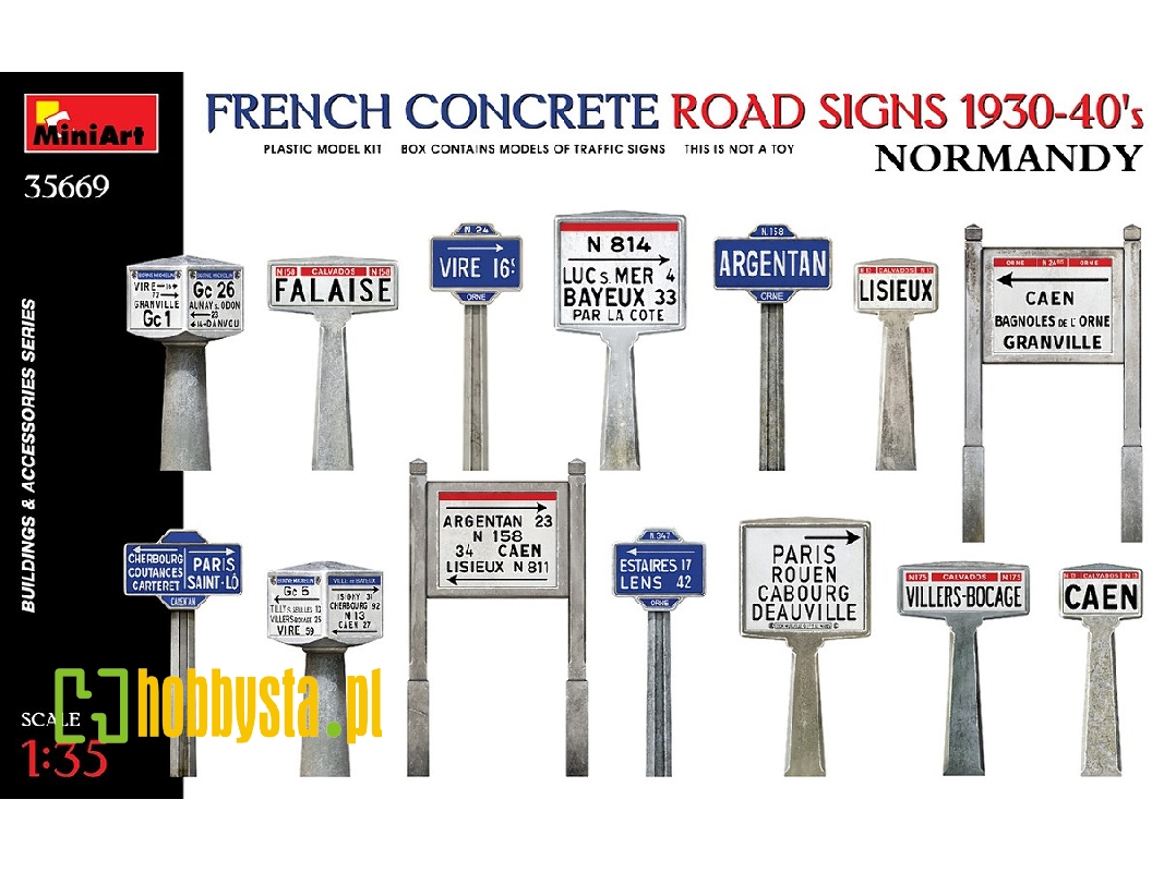 French Concrete Road Signs 1930-40&#8217;s. Normandy - zdjęcie 1