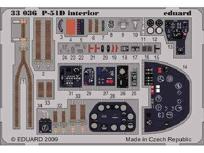  P-51D interior S. A. 1/32 - Trumpeter - blaszki - zdjęcie 1