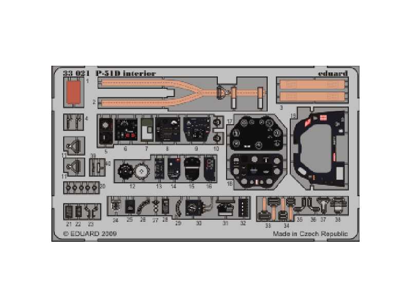  P-51D interior S. A. 1/32 - Dragon - blaszki - zdjęcie 1