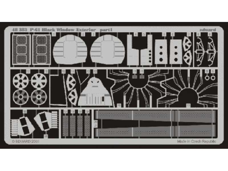 P-61 exterior 1/48 - Monogram - blaszki - zdjęcie 1 P-61 exterior 1/48 - Monogram - blaszki - zdjęcie 1