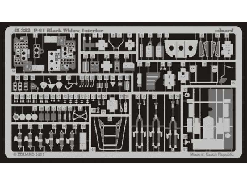 P-61 interior 1/48 - Monogram - blaszki - zdjęcie 1 P-61 interior 1/48 - Monogram - blaszki - zdjęcie 1