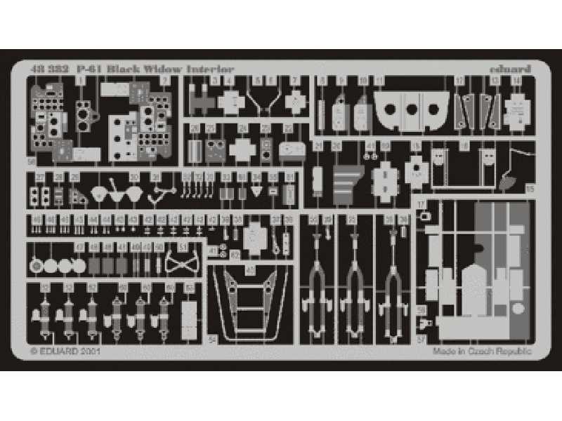  P-61 interior 1/48 - Monogram - blaszki - zdjęcie 1