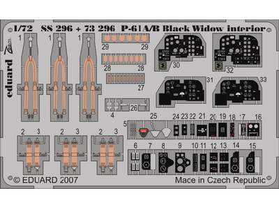  P-61A/ B interior S. A. 1/72 - Dragon - blaszki - zdjęcie 1