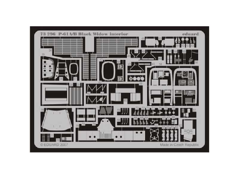 P-61A/ B interior S. A. 1/72 - Dragon - blaszki - zdjęcie 1 P-61A/ B interior S. A. 1/72 - Dragon - blaszki - zdjęcie 1