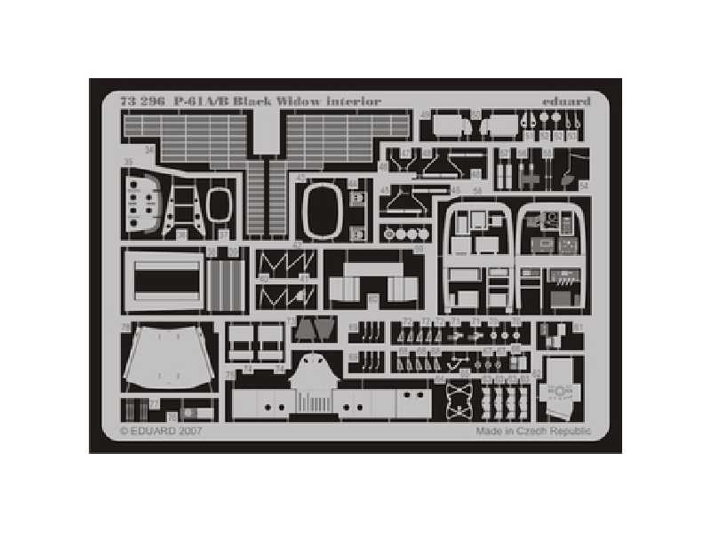  P-61A/ B interior S. A. 1/72 - Dragon - blaszki - zdjęcie 1